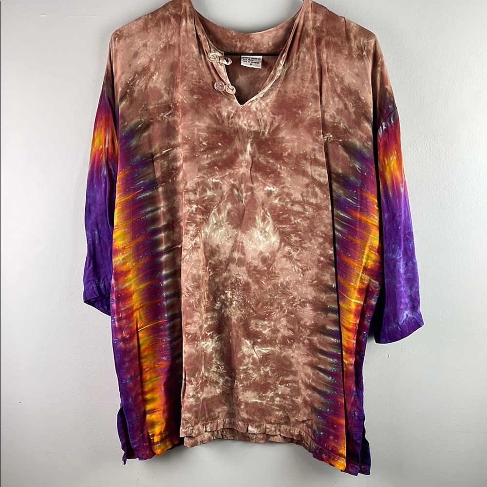 Dharma Trading Co. Tie-Dye V-Neck Tunic Size M